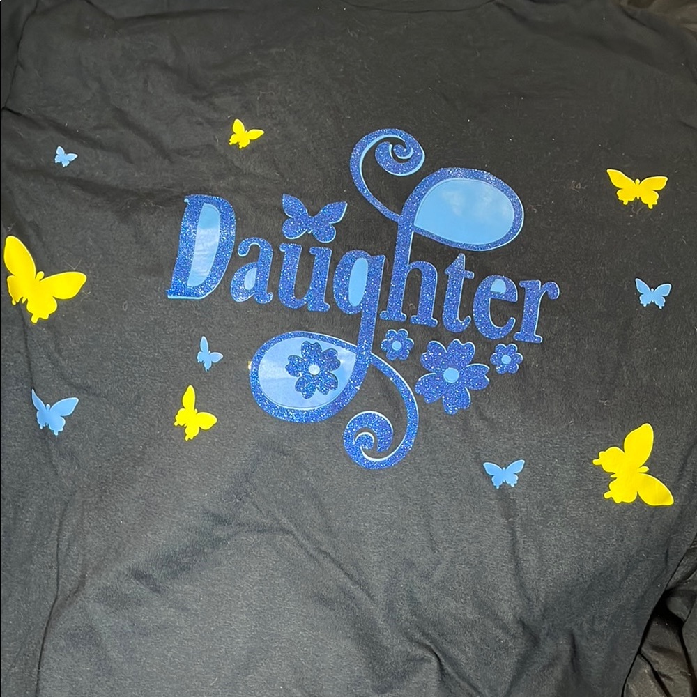 Daughter Graphic Kids Shirt - Black and Blue